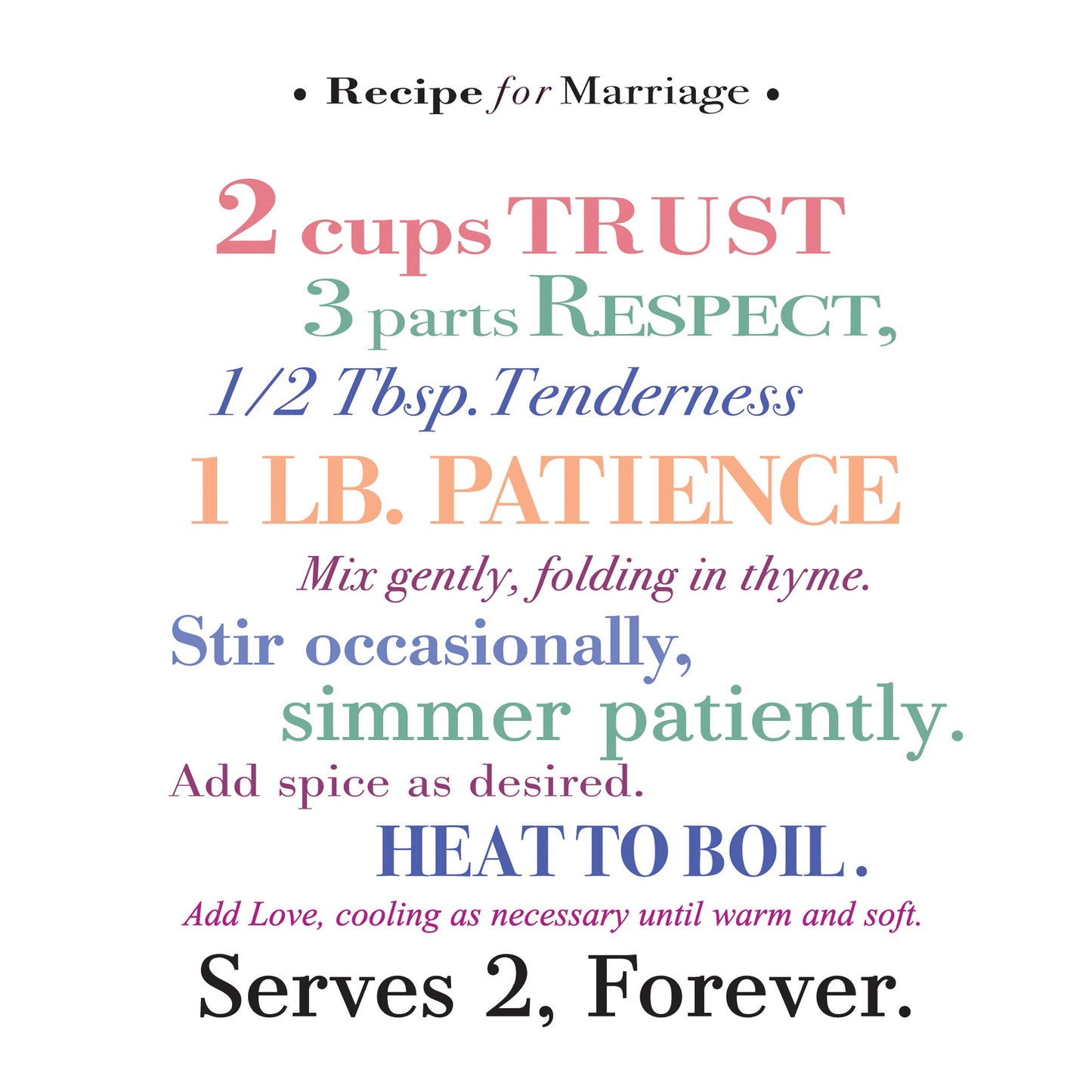 Recipe for Marriage - digital download